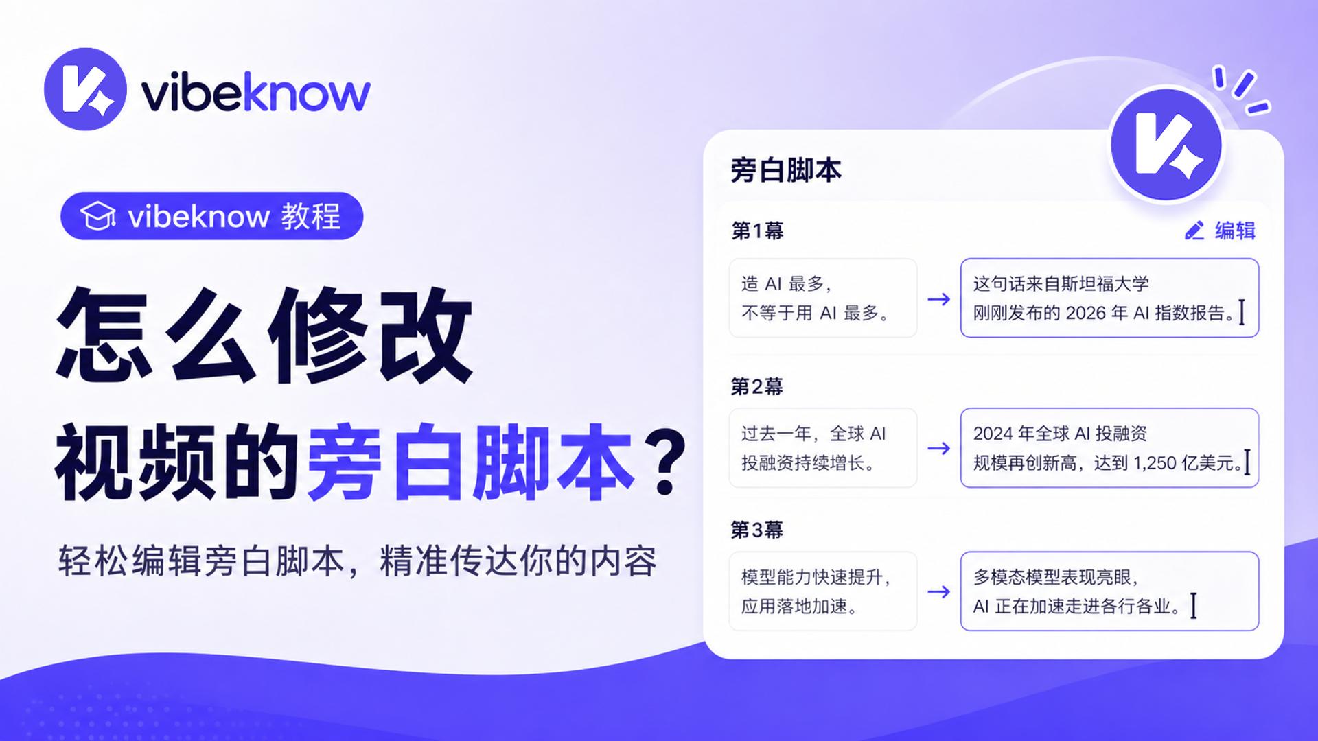 怎么修改视频的旁白脚本?